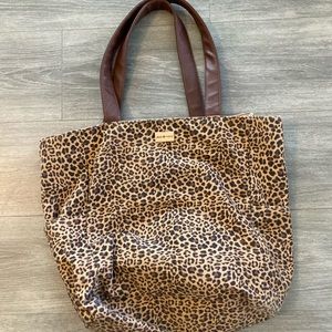 SOLD Leopard Print Canvas Tote